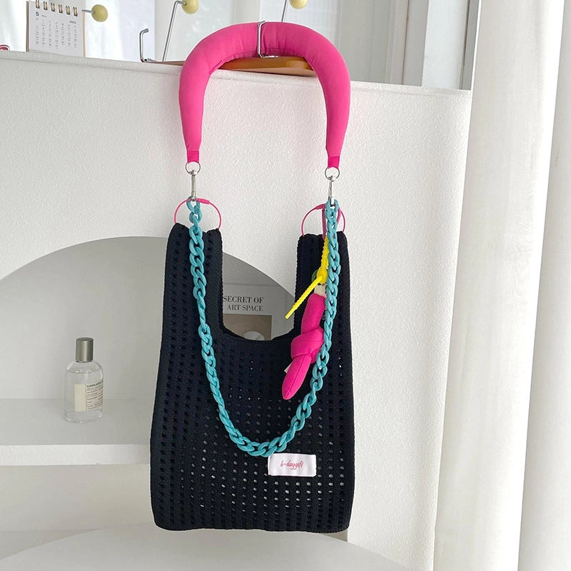 Women's Medium Polyester Solid Color Basic Classic Style Square Open Tote Bag