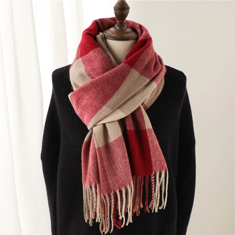 Unisex Business Basic Minimalist Tassel Imitation Cashmere Polyester Scarf
