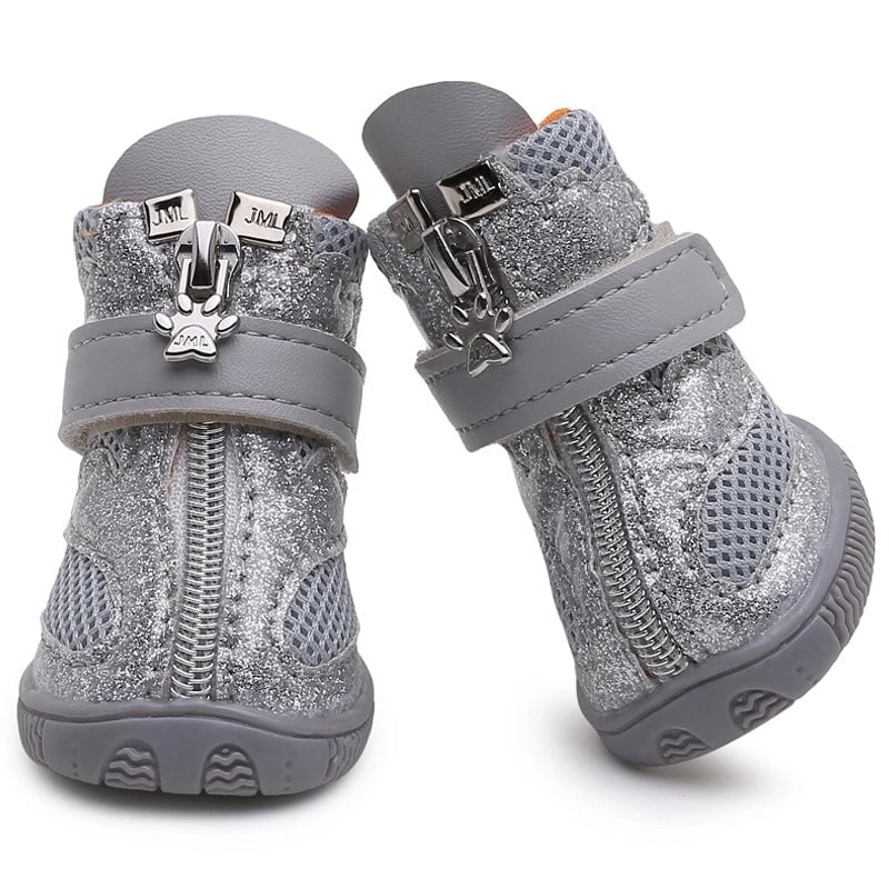 Camellia New Dog Shoes Shiny Sports Pet Shoes Breathable Four Seasons Shoes