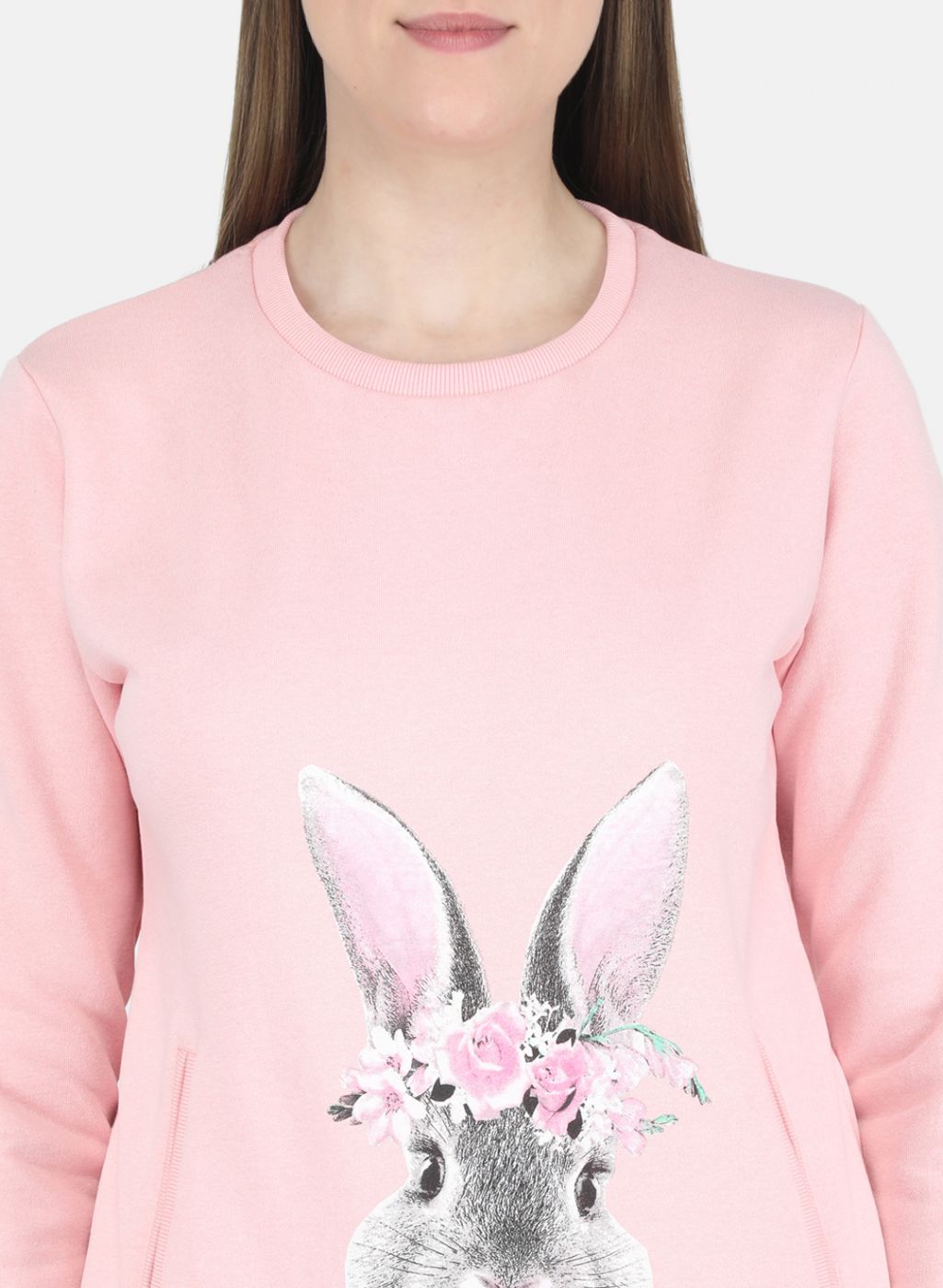 Women Pink Printed Sweatshirt