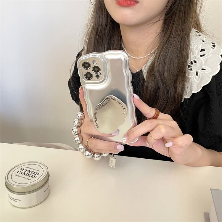 Matte Silver Pearl Bracelet Air Cushion Case for iPhone