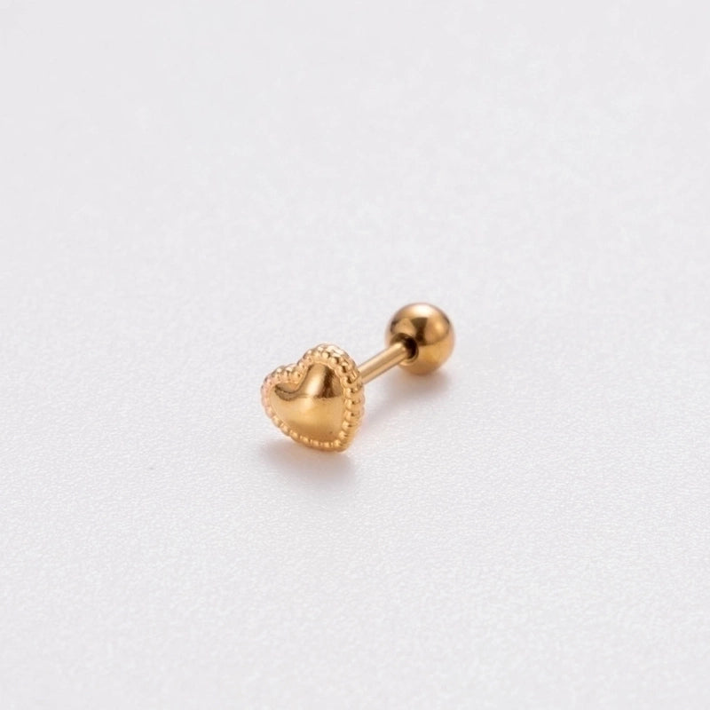 1 Piece Ear Cartilage Rings & Studs Retro Punk Korean Style Heart Shape Butterfly 316L Stainless Steel  Plating