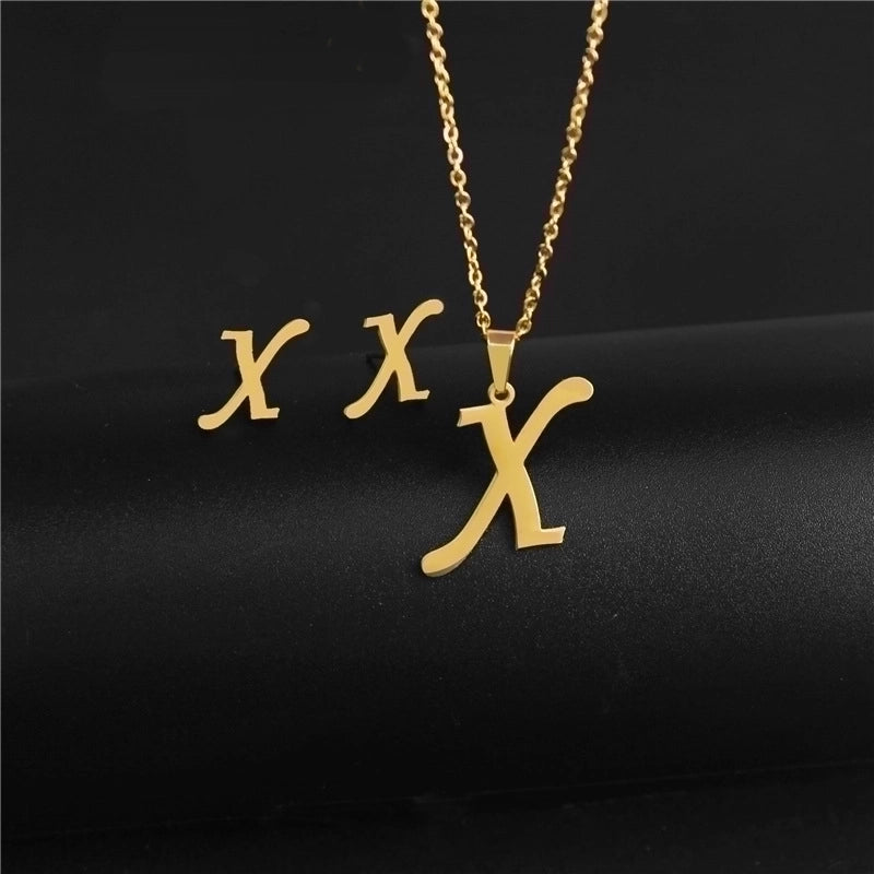 Minimalist Letter Stainless Steel Polishing No Inlaid