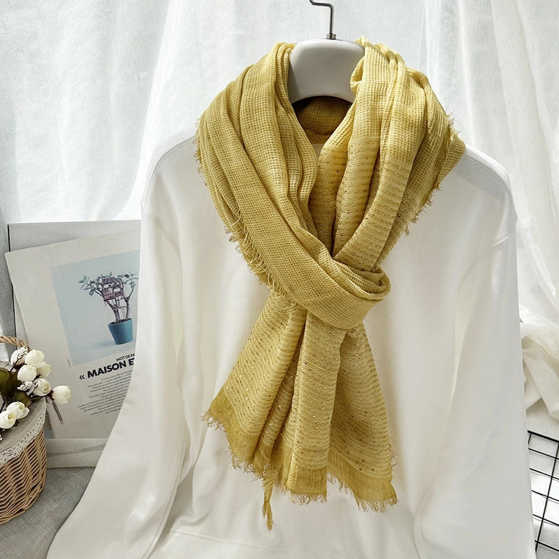 Unisex Retro Sweet Solid Color Artificial Cotton Scarf