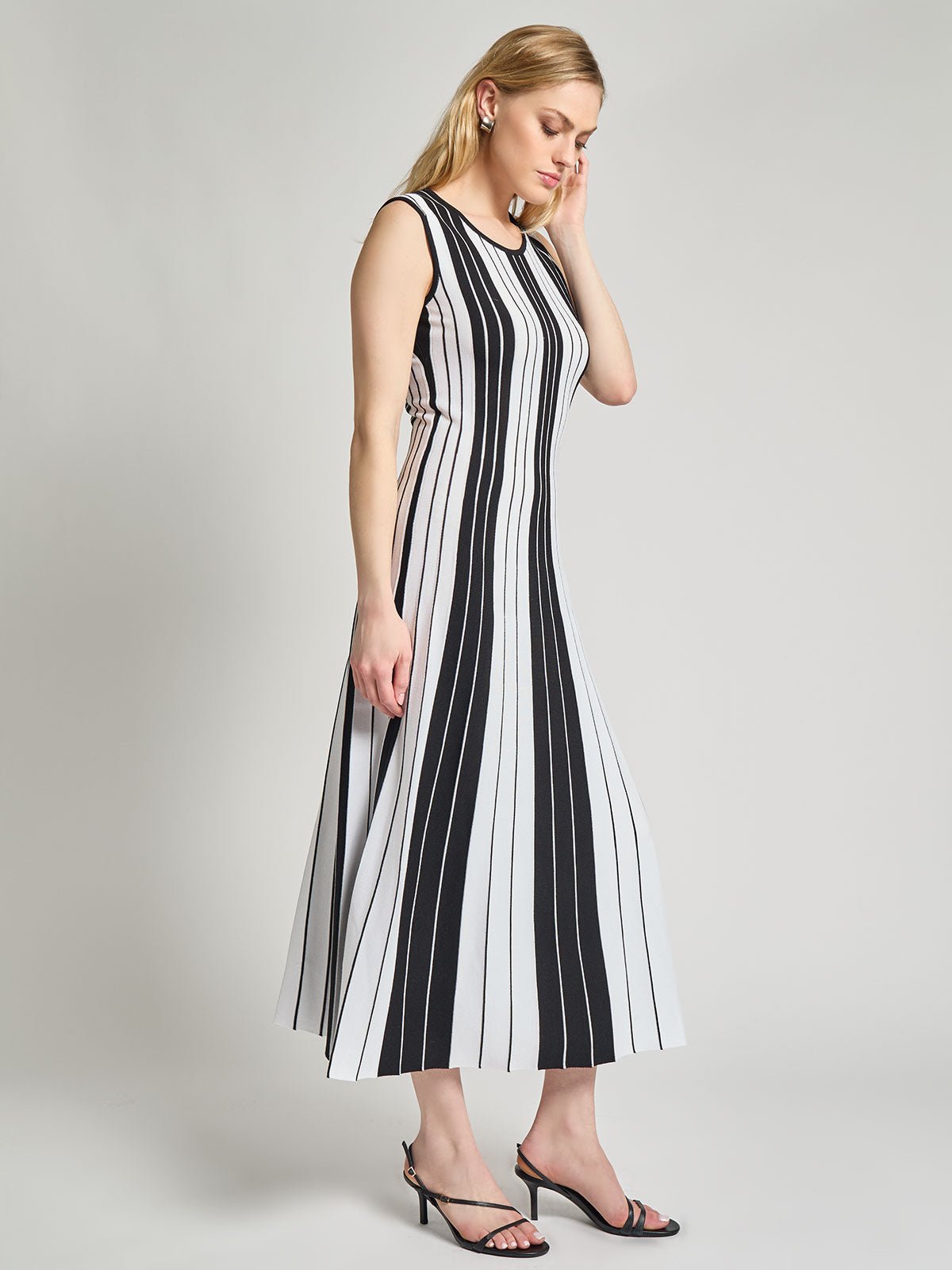 A-Line Striped Knit Maxi Dress - Modern Fit