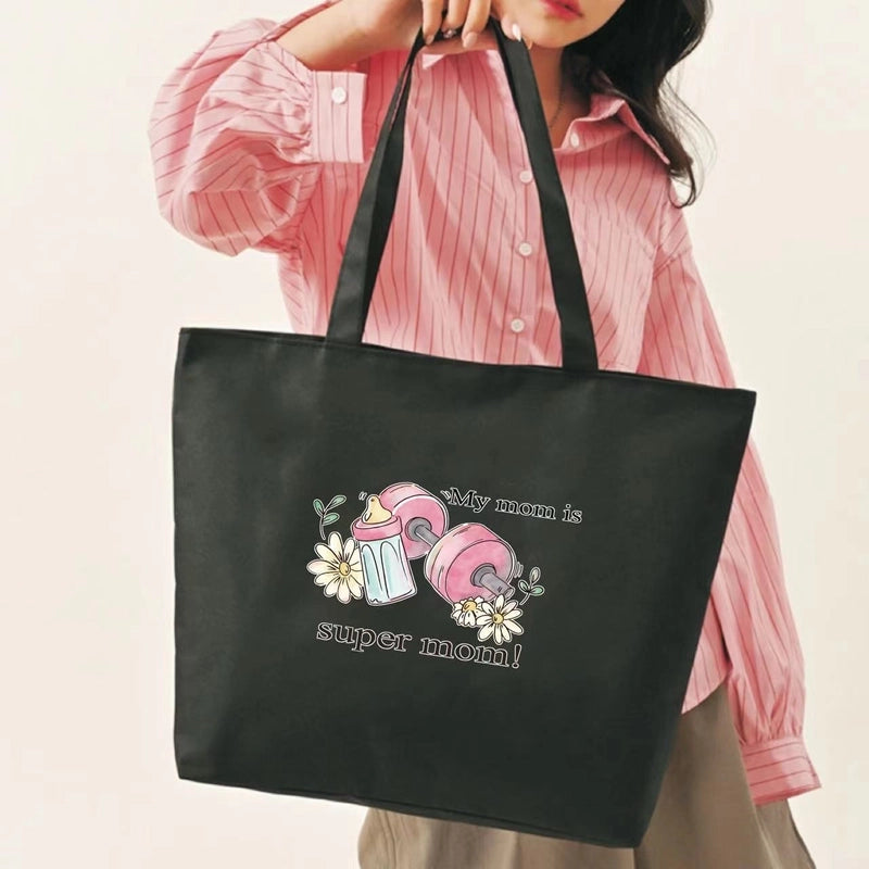 Women's Medium Canvas Letter Classic Style Square Zipper Shoulder Bag