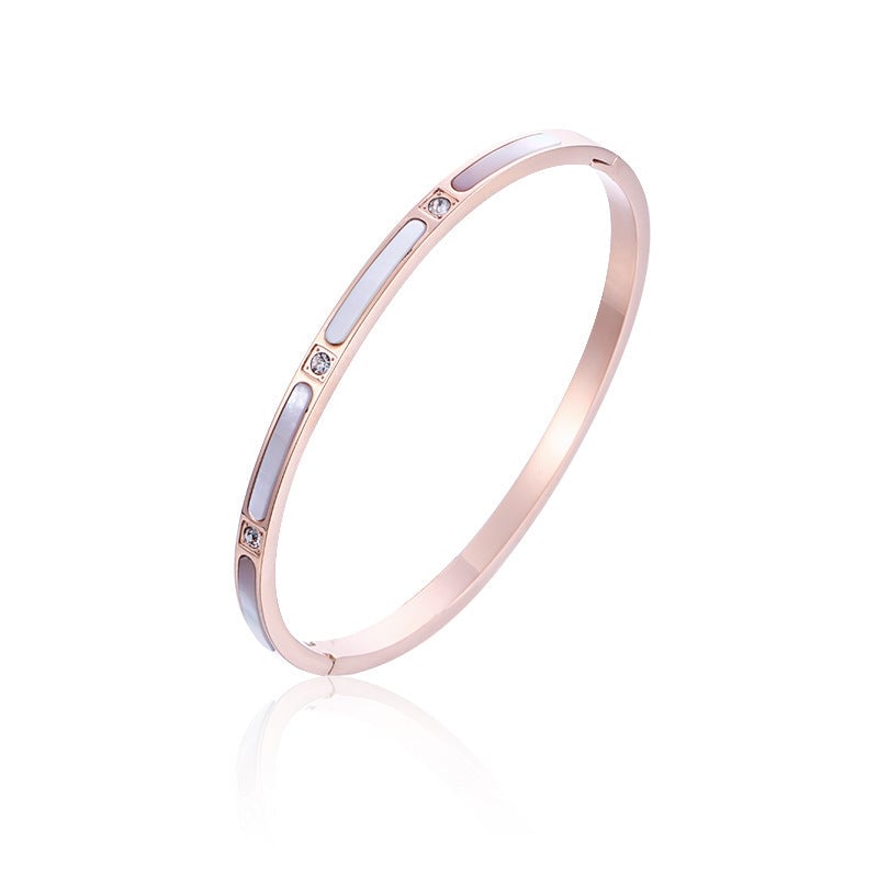 Shell Titanium Steel 18K Gold Plated Bangles