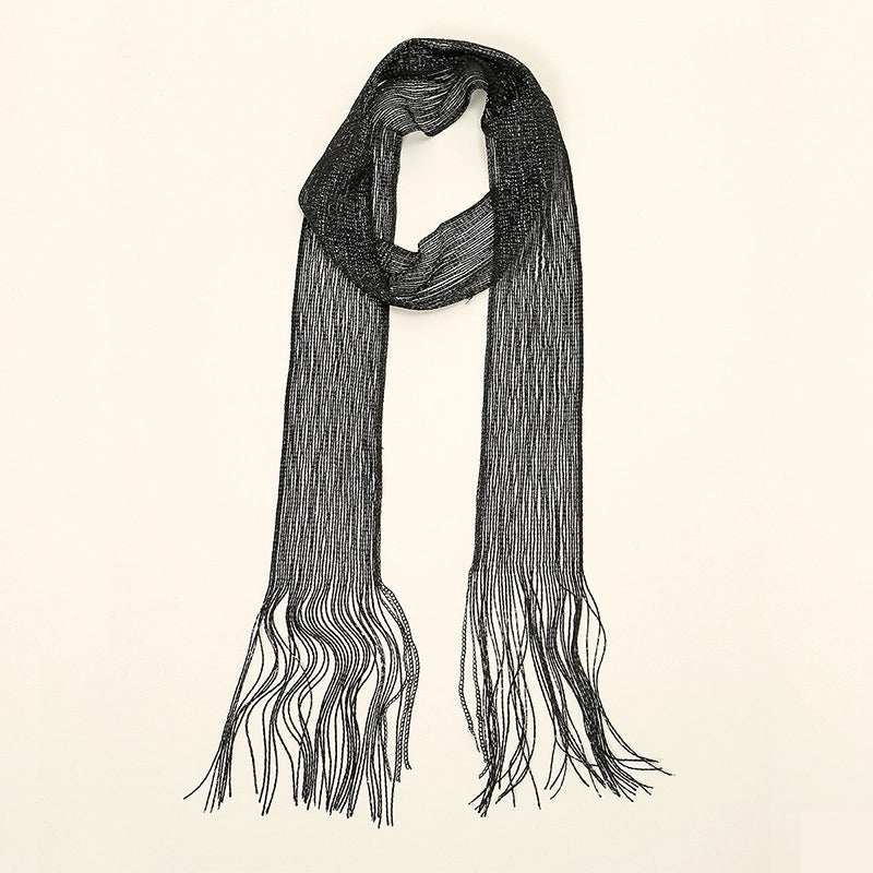 Women's Casual Elegant Solid Color Polyester Silk Scarf