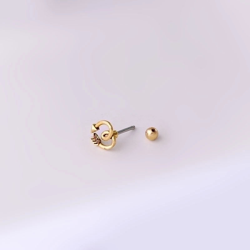 Ear Cartilage Rings & Studs Retro Flower 316L Stainless Steel  Copper Plating