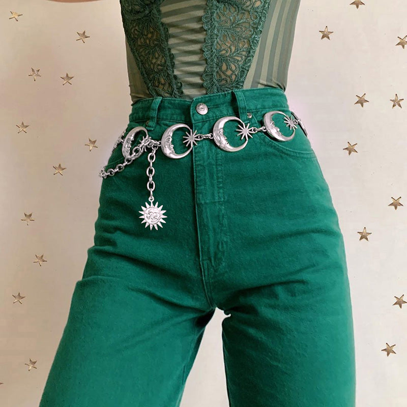 Moon Star Metal Waist Chain  KF83198