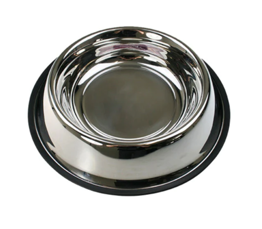 2x Stainless Steel Anti Skid Pet Bowls - Assorted sizes