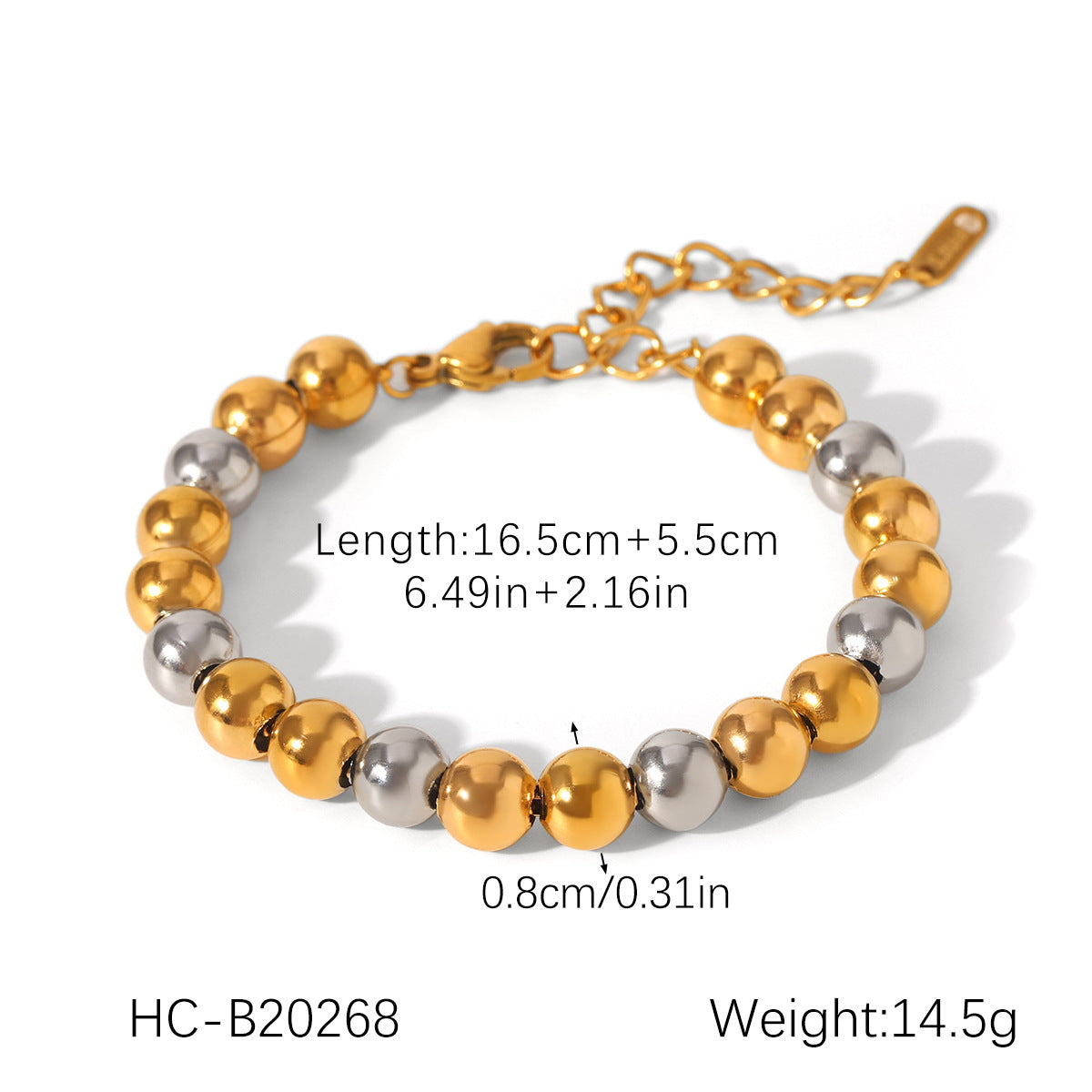 Contrast Color Round Bead Chain Stainless Steel Necklace Bracelet Women'S Titanium Steel Clavicle Chain Color Matching Necklace Bracelet