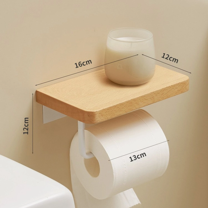 Classical Solid Color Wood Aluminium Alloy Tissue Holder