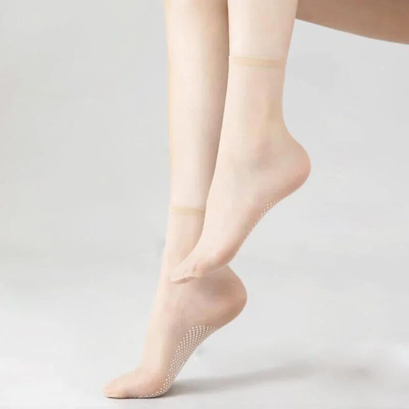 Invisible. Slip-resistant Crystal Silk Socks