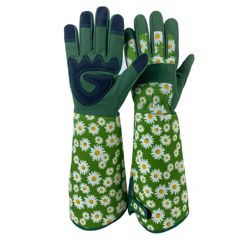 Floral Gauntlet Gardening Gloves