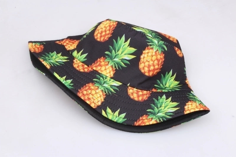 Unisex Basic Pineapple Flat Eaves Bucket Hat