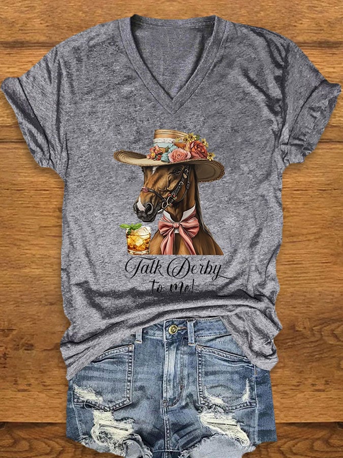 Women's Talk Derby To Me Printed T-Shirt