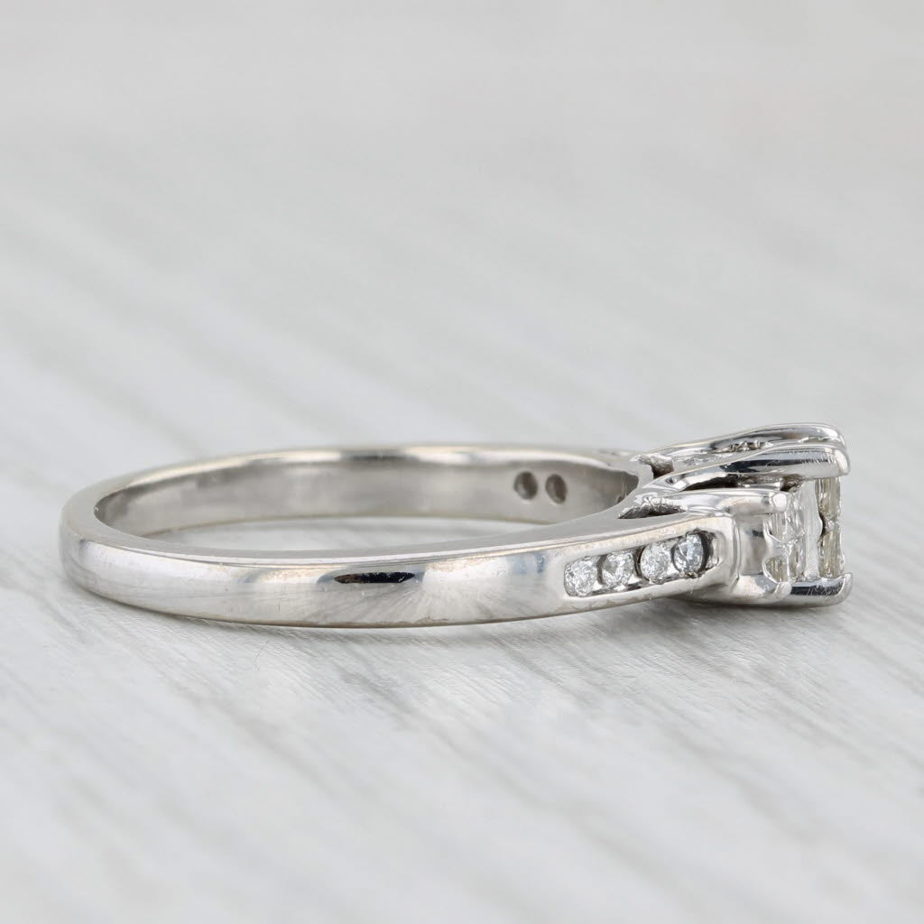 0.42ctw Princess Diamond Engagement Ring 14k White Gold Size 7