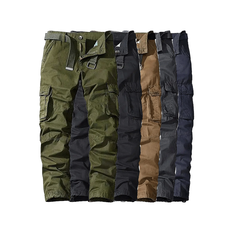 5-PACK  Men's Cargo Pants Trousers Work Pants Multi Pocket 6 Pocket Plain Comfort Breathable Casual Daily Streetwear Cotton Blend Sports Fashion ArmyGreen Black Micro-elastic