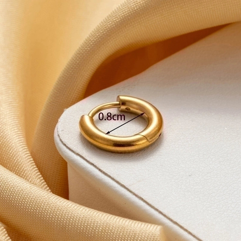 1 Piece IG Style French Style Minimalist Round 316 Stainless Steel  Earrings