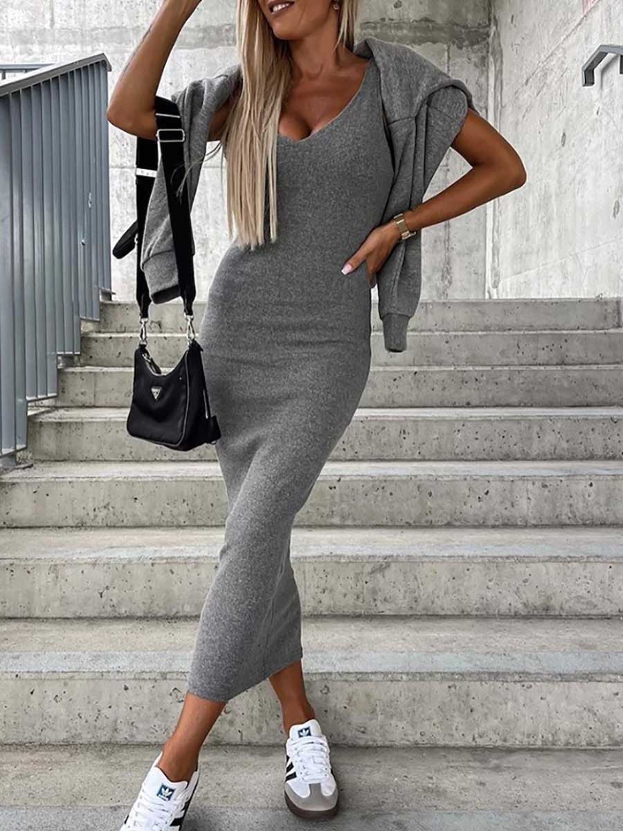 Sweatshirt Slim Dress 2-Piece Set