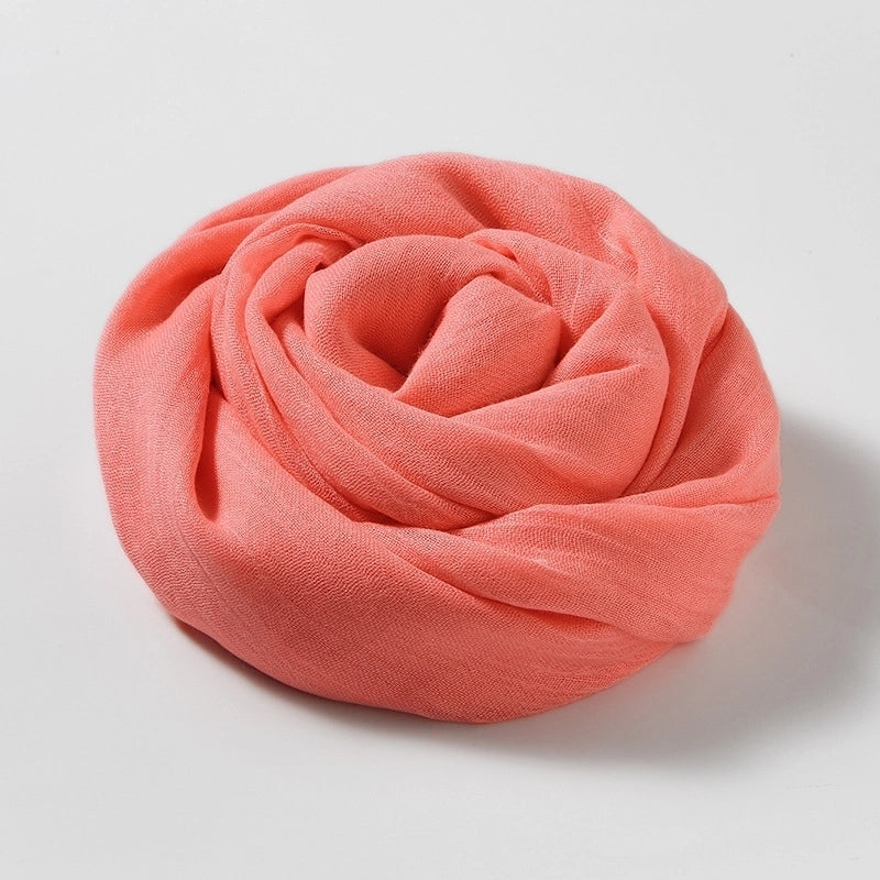 Women's Elegant Solid Color Cotton Silk Scarves