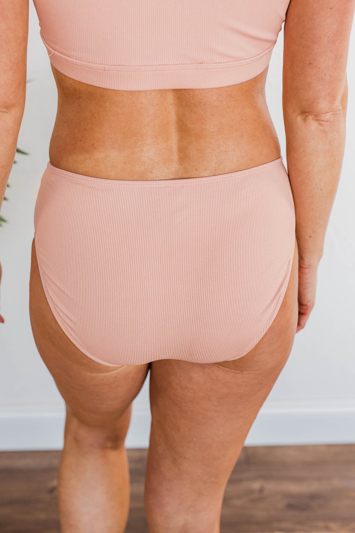 Bask In The Sun Mid-Rise Swim Bottoms- Baby Pink