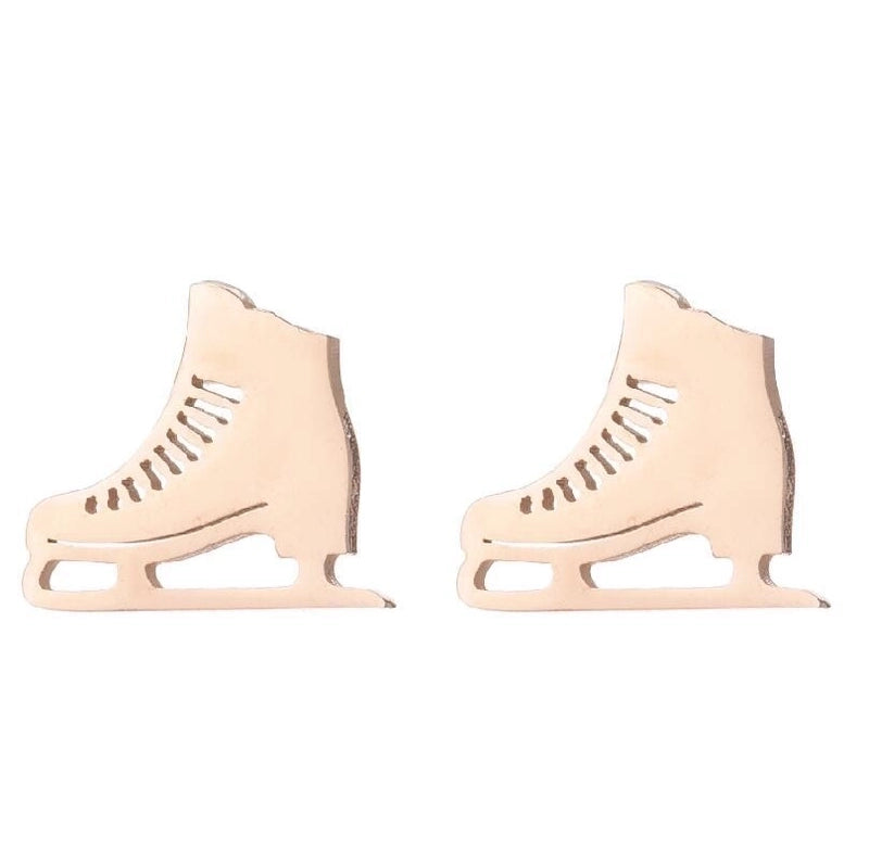Fashion Letter Skates Ball Stainless Steel Plating Ear Studs 1 Pair