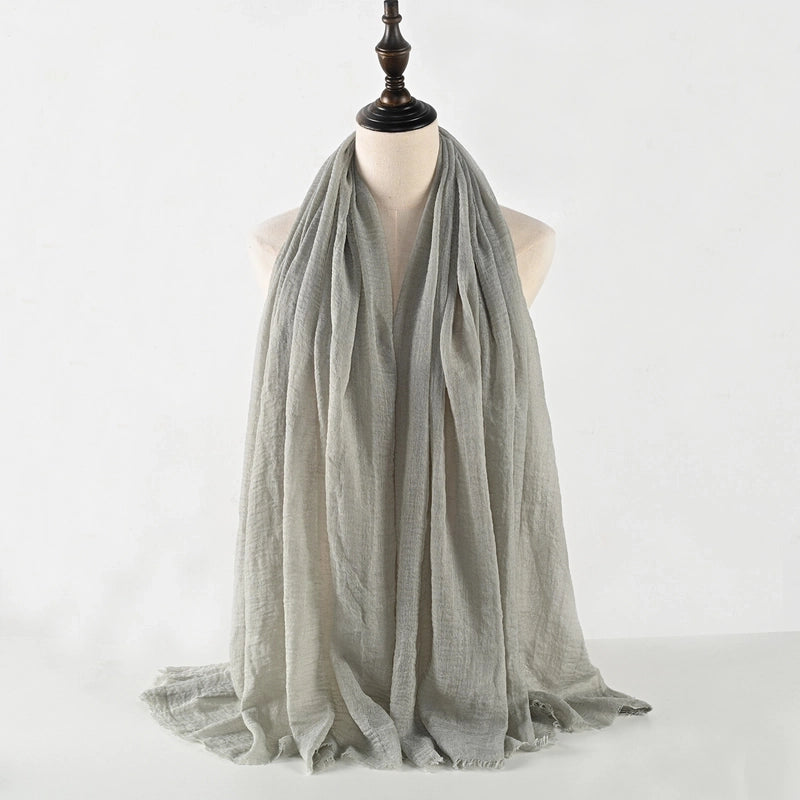 Women's Vacation Minimalist Solid Color Cotton Silk Scarf