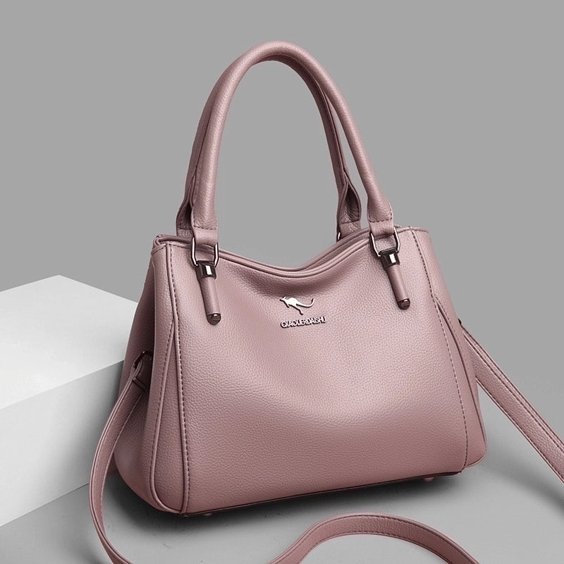Women's Medium Pu Leather Solid Color Elegant Vintage Style Square Zipper Crossbody Bag