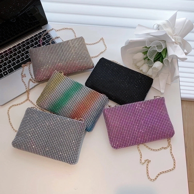 Black Pink Gold Pu Leather Solid Color Square Evening Bags