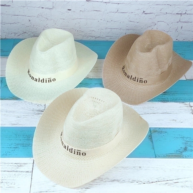New Summer Hat Western Cowboy Top Hat Jazz Hat Straw Hat Beach Hat
