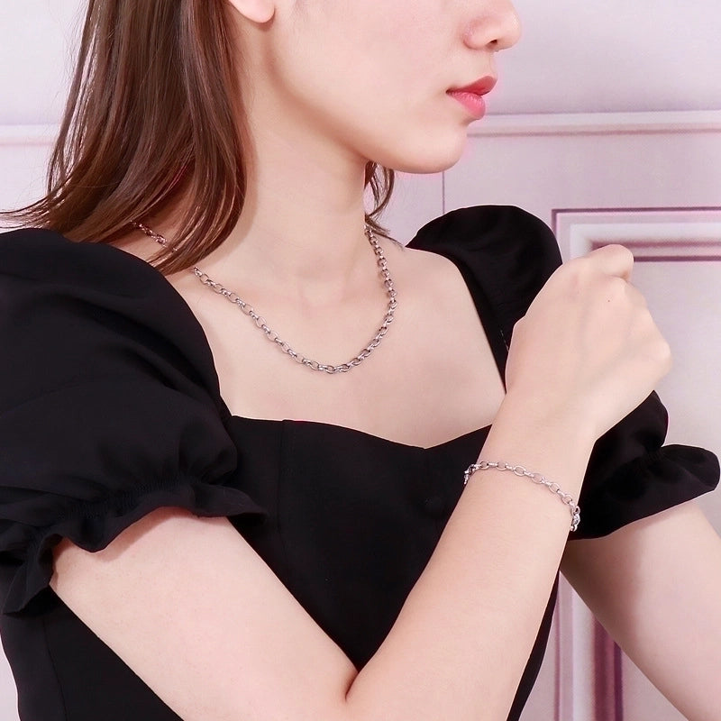 Fashion Geometric Titanium Steel 18K Gold Plated Bracelets In Bulk