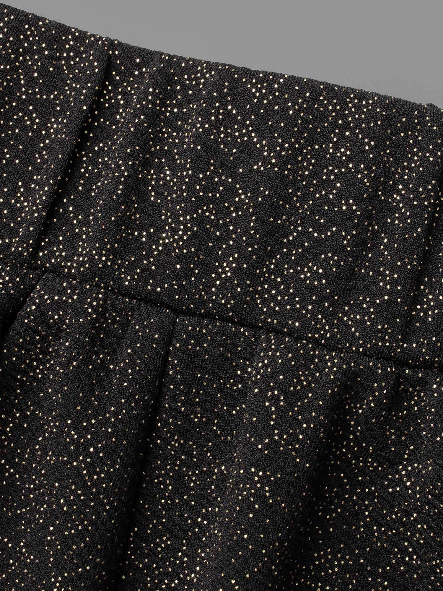 Glitter Elastic Waist Pocket Midi Skirt