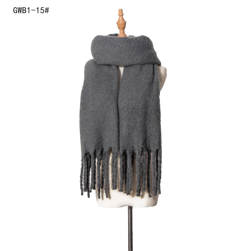 Women's Vintage Style Solid Color Polyester Scarf