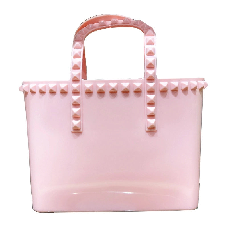 Women's Medium All Seasons Pvc Solid Color Fashion Square Open Handbag