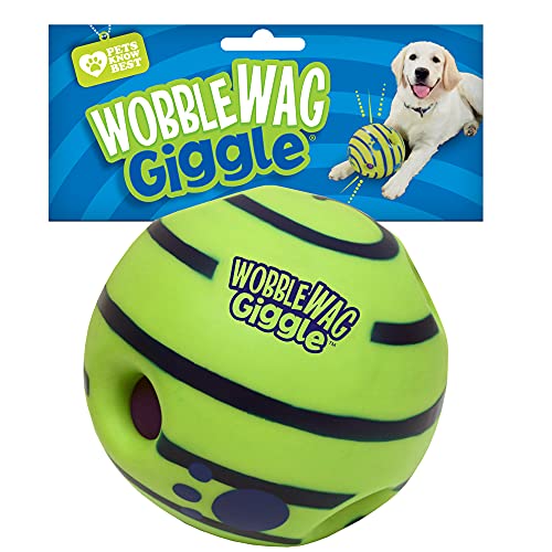 Wobble Wag Giggle Ball. Interactive Dog Toy. Fun Giggle Sounds When Rolled or Shaken. Pets Know Best. As Seen On TV