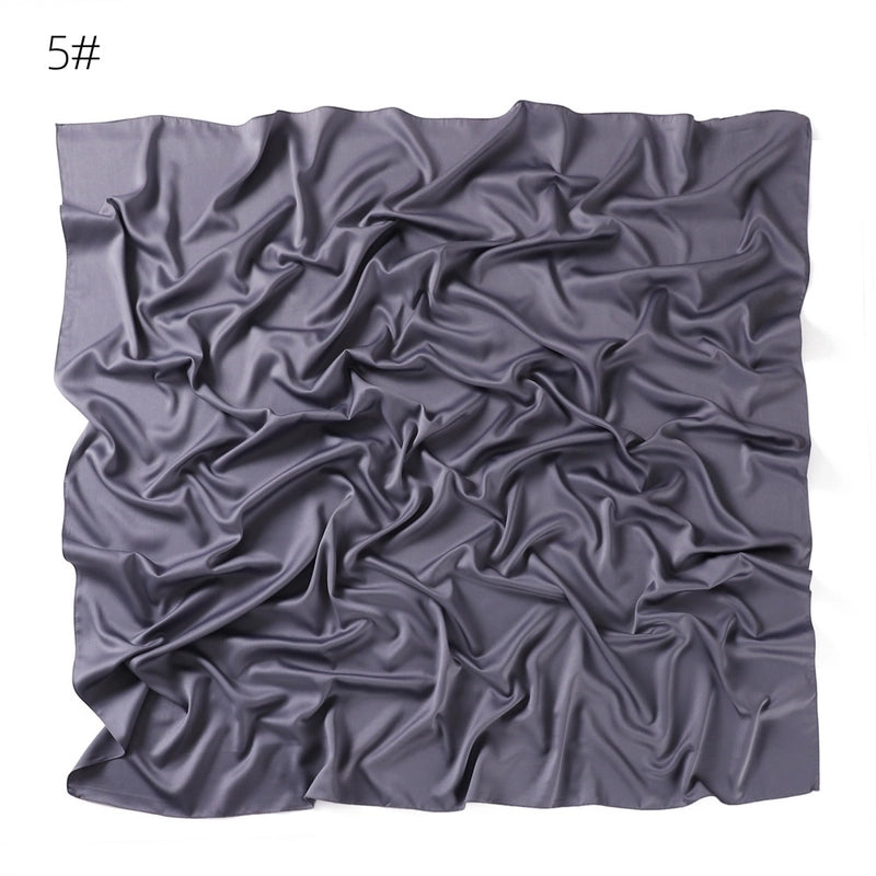 Women's Minimalist Solid Color Satin Silk Scarf