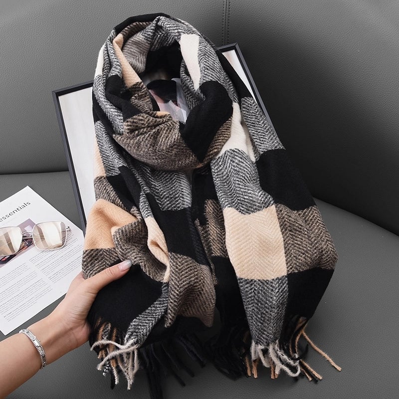 Unisex Modern Style Classic Style Lattice Polyester Scarf