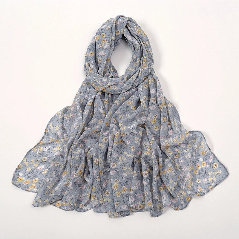 Women's Elegant Sweet Flower Polyester Scarf Shawl