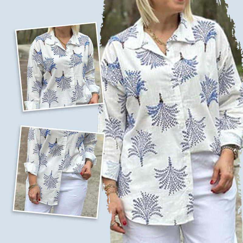 🍁Women's Casual Botanical Print Shirt✨