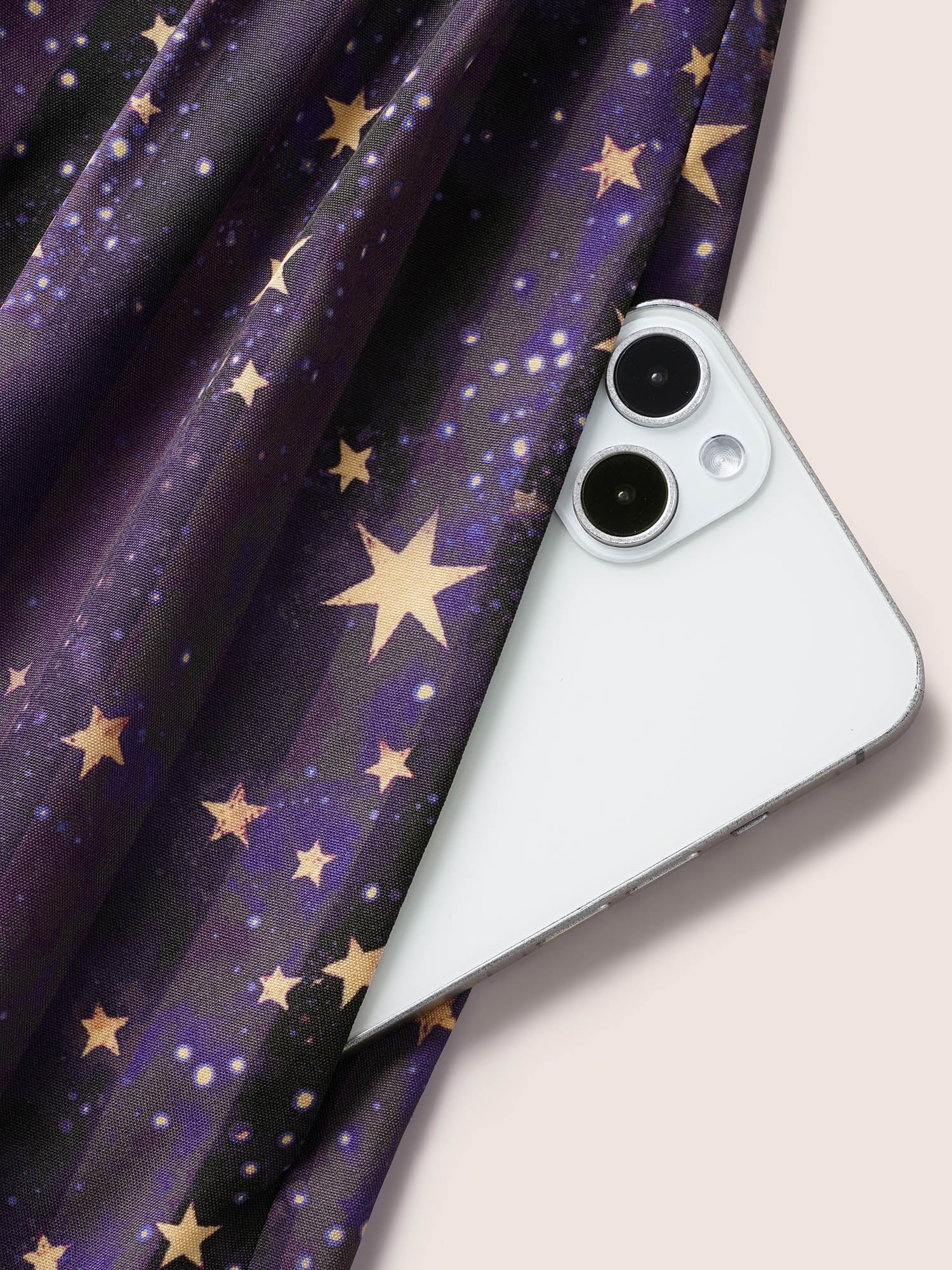 Star & Moon Print Elastic Waist Maxi Cami Dress