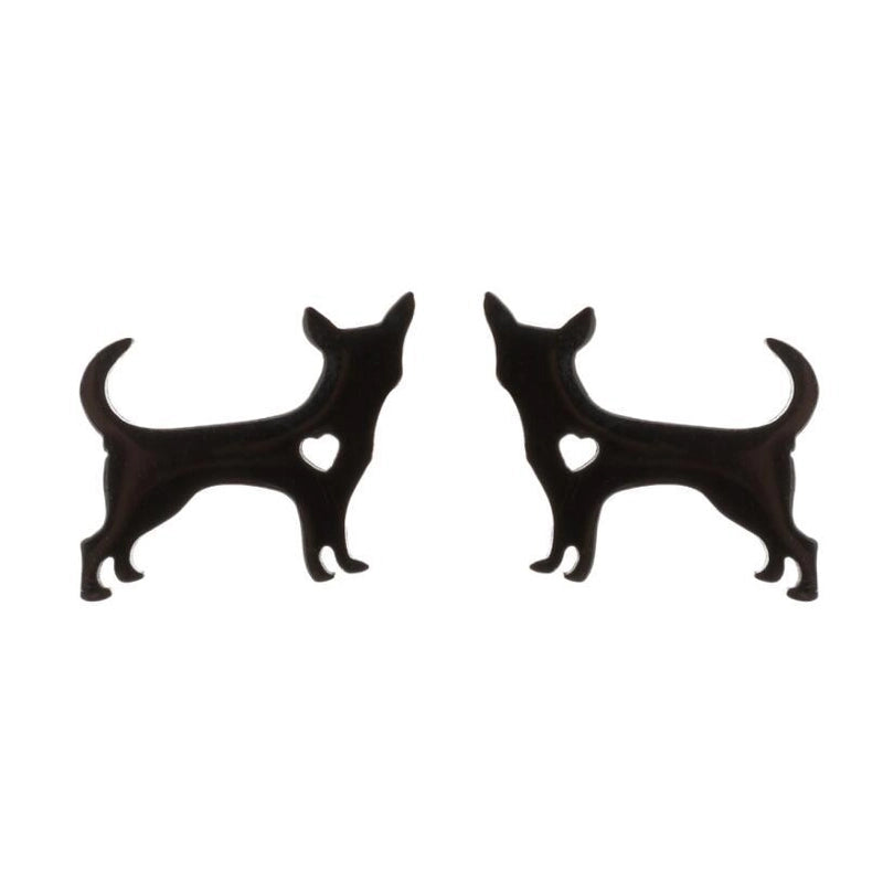 Minimalist Animal Stainless Steel Plating Hollow Out Ear Studs 1 Pair