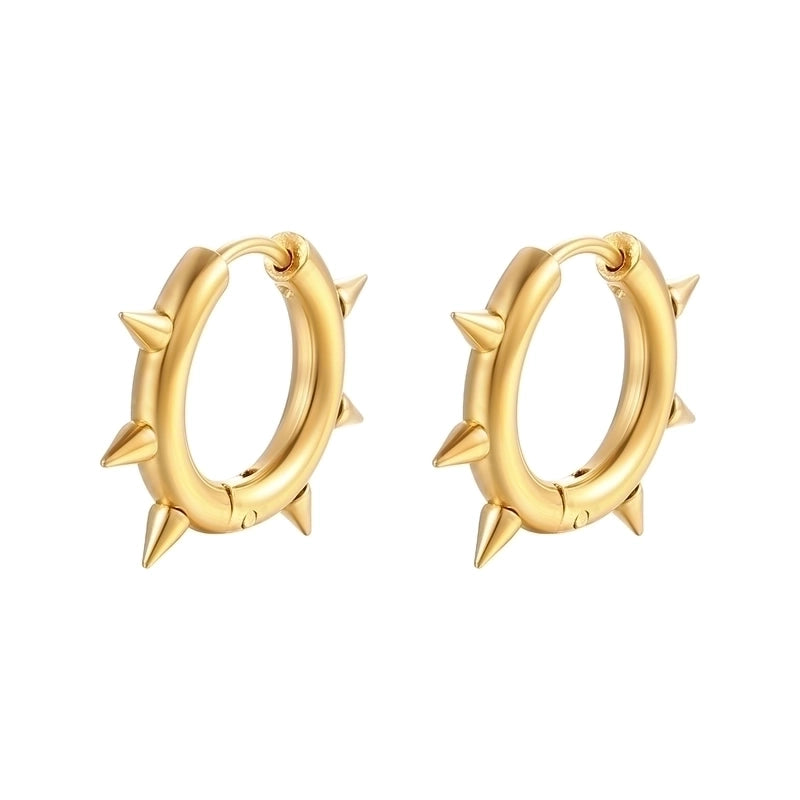 1 Piece Fashion Solid Color Plating 201 Stainless Steel 18K Gold Plated Earrings