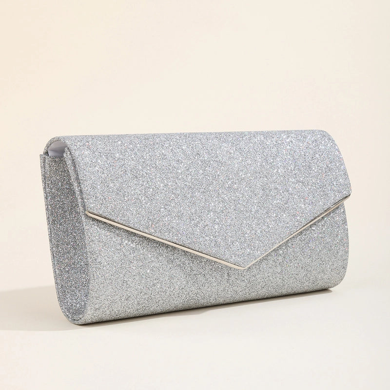Red Black Gold Polyester Solid Color Square Clutch Evening Bag