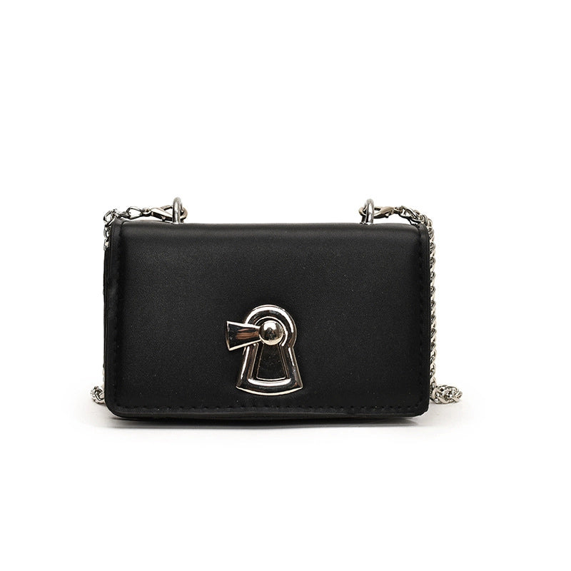 Women's Pu Leather Solid Color Vintage Style Classic Style Square Lock Clasp Crossbody Bag