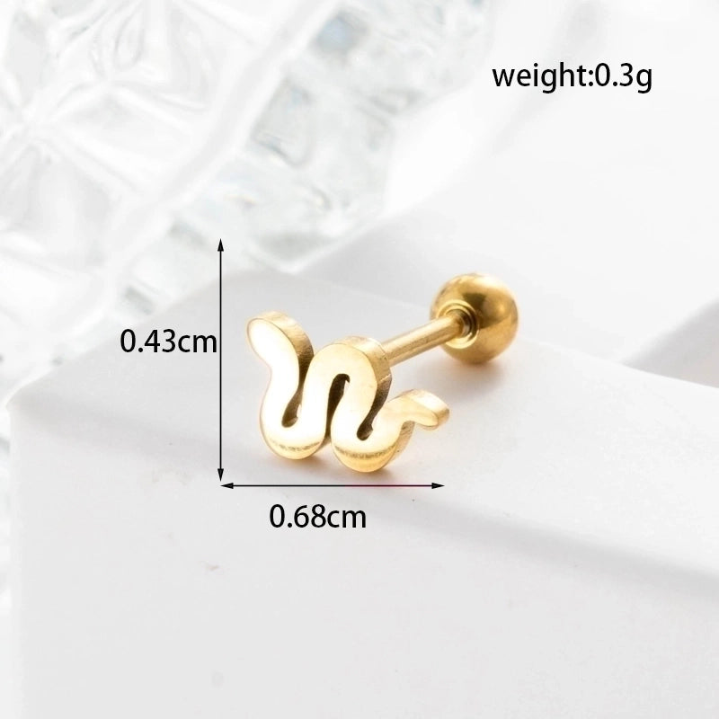 Ear Cartilage Rings & Studs Geometric 316L Stainless Steel  Plating