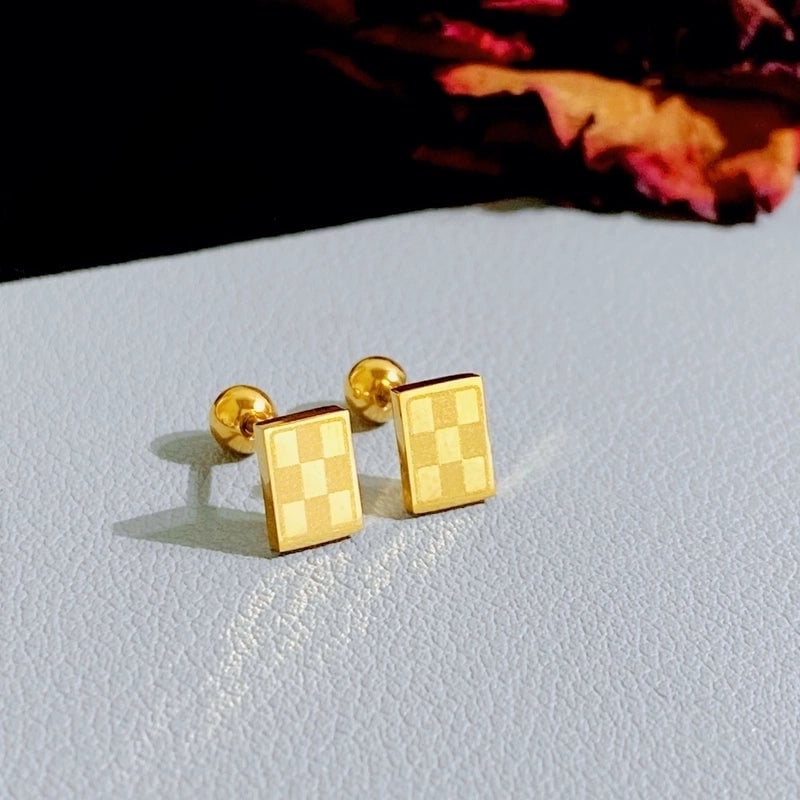 1 Pair Minimalist Heart Shape Plating Titanium Steel Gold Plated Ear Studs