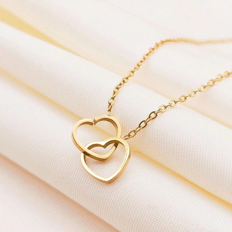 Minimalist Heart Shape Titanium Steel Pendant Necklace