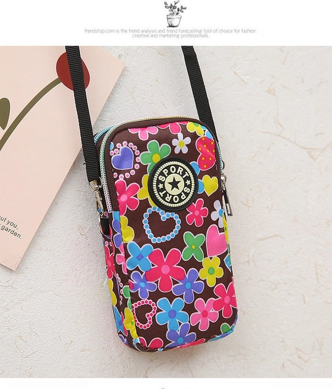 Women's Small Nylon Letter Fashion Square Zipper Crossbody Bag